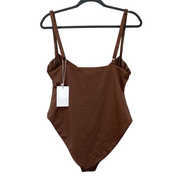 Londre The Amalfi Underwire One Piece Bathing Suit Size XXL Brown Espresso New - Picture 2 of 7